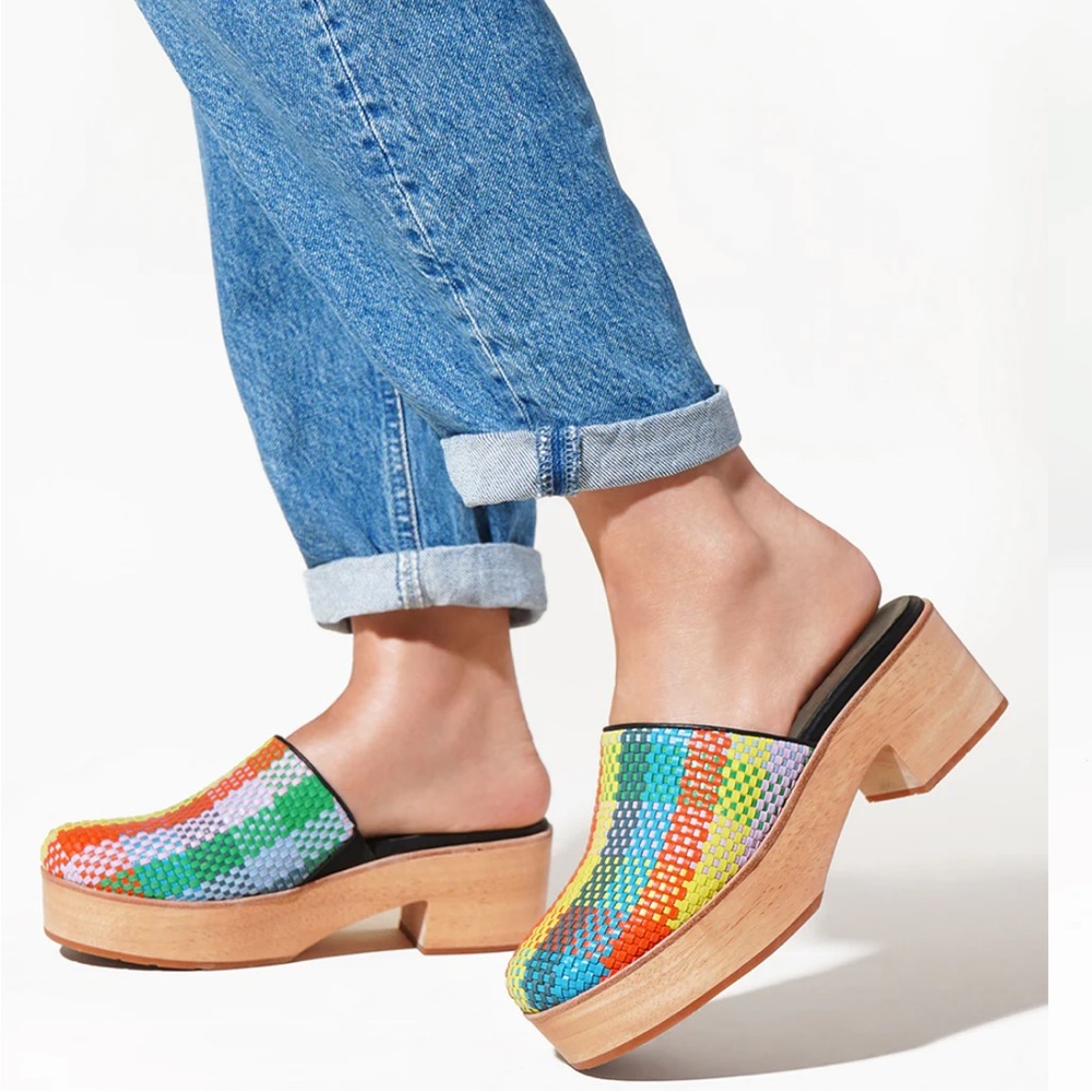 Charlotte Stone Multicolor Woven Mules